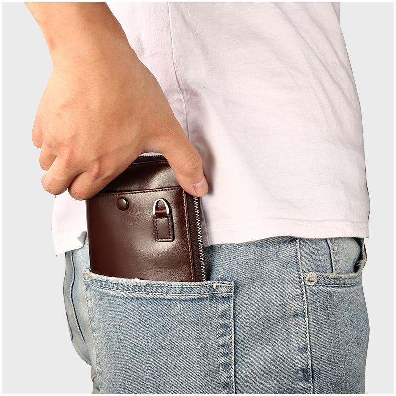 Hochwertige, modische Herren- und Damen-Handy-Geldbörse, Kartenhalter, Geldbörse, Reißverschluss, großes Fassungsvermögen, lange Clutch-Geldbörsen für Männer mit Handschlaufe