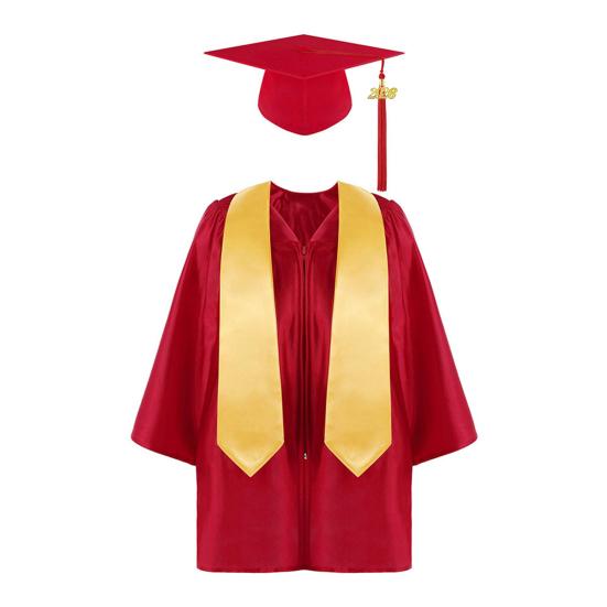 2026 Kids Graduation Gown Set 3-Piece Set Kindergarten PhD Cap And Gown for Photo Shoot Graduation Ceremony Outfit
