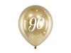 Balony Połysk 30 Cm Kolor Złoty Napis 90 - 6 Sztuk 90 Urodziny Partydeco