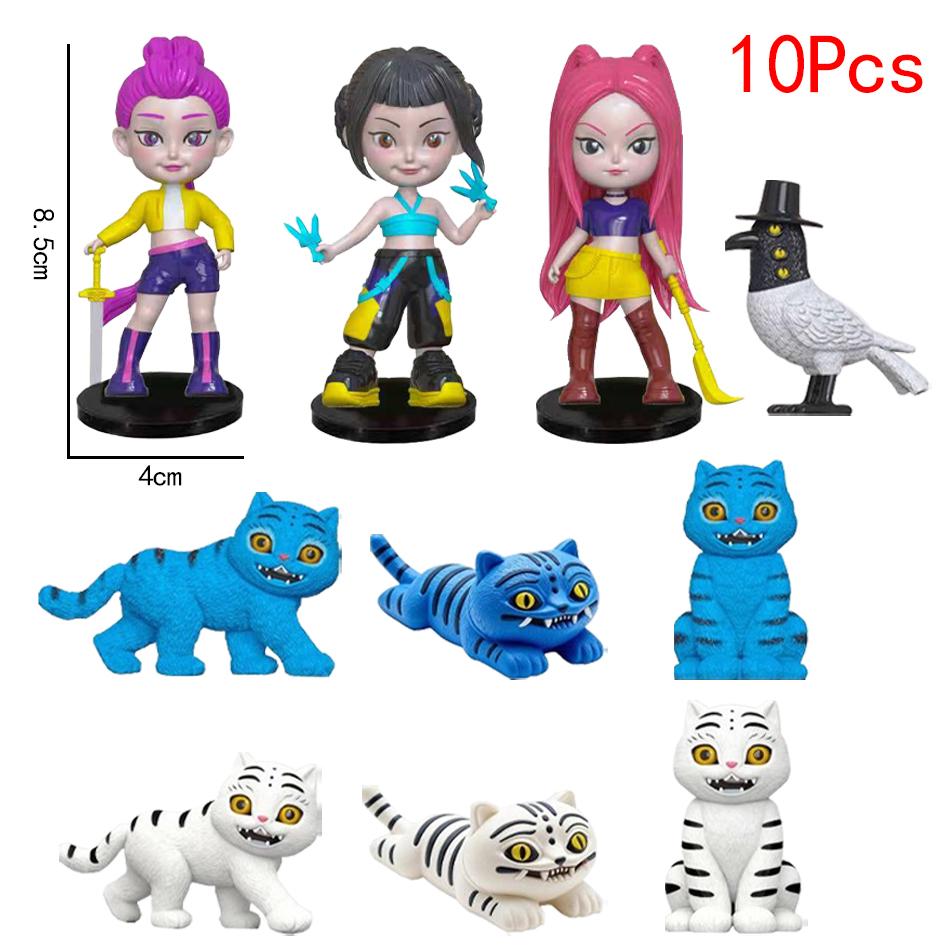 NEU Kpop Dämonenjäger Figur Cartoon Kawaii Tiger Rumi Mira Zoey Actionfigur PVC Schreibtischdekoration Modell Puppe Spielzeug Kindergeschenk