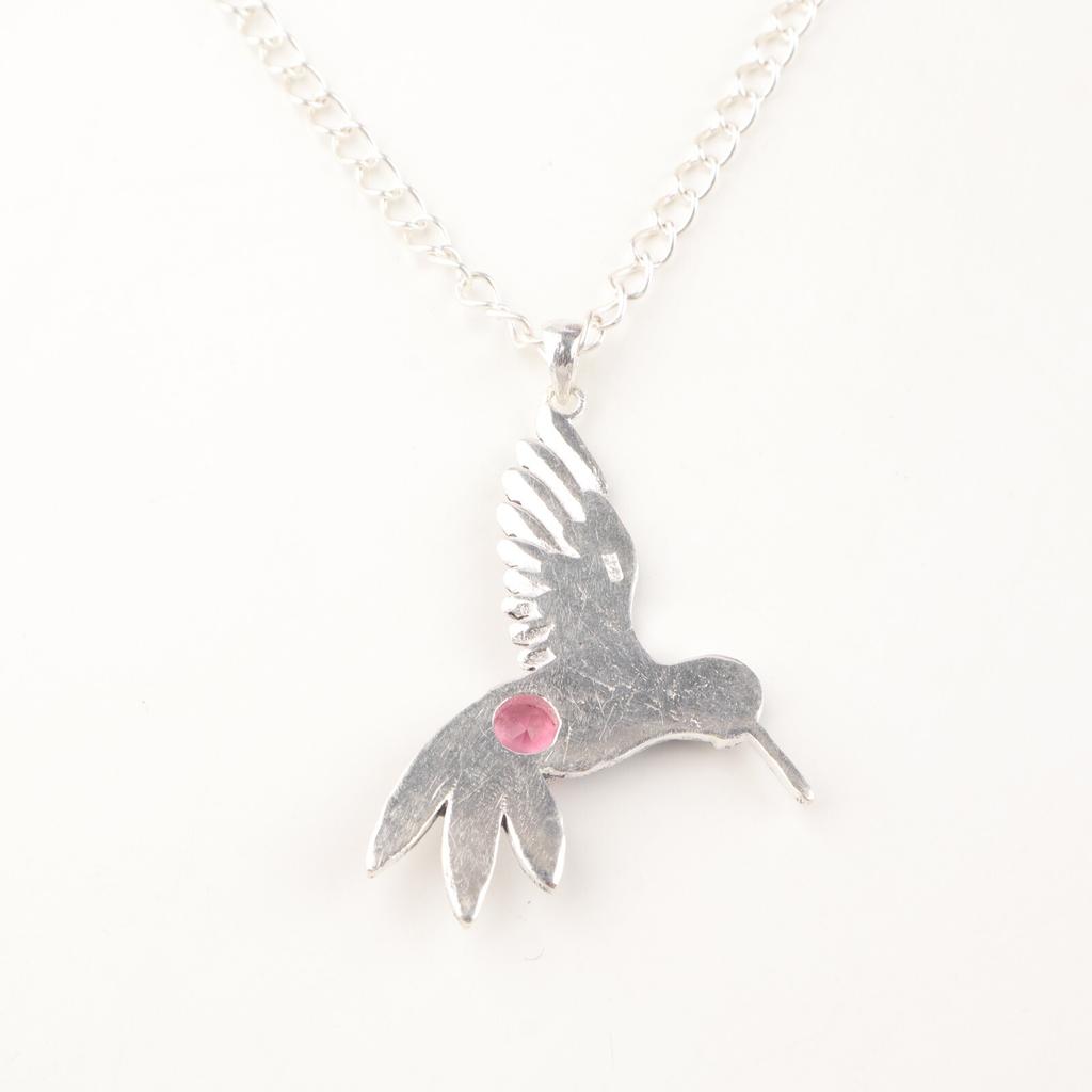 Pink Tourmaline Gemstone 925 Sterling Silver Jewelry Pendant 1.8" Unique Gift CP-20-19