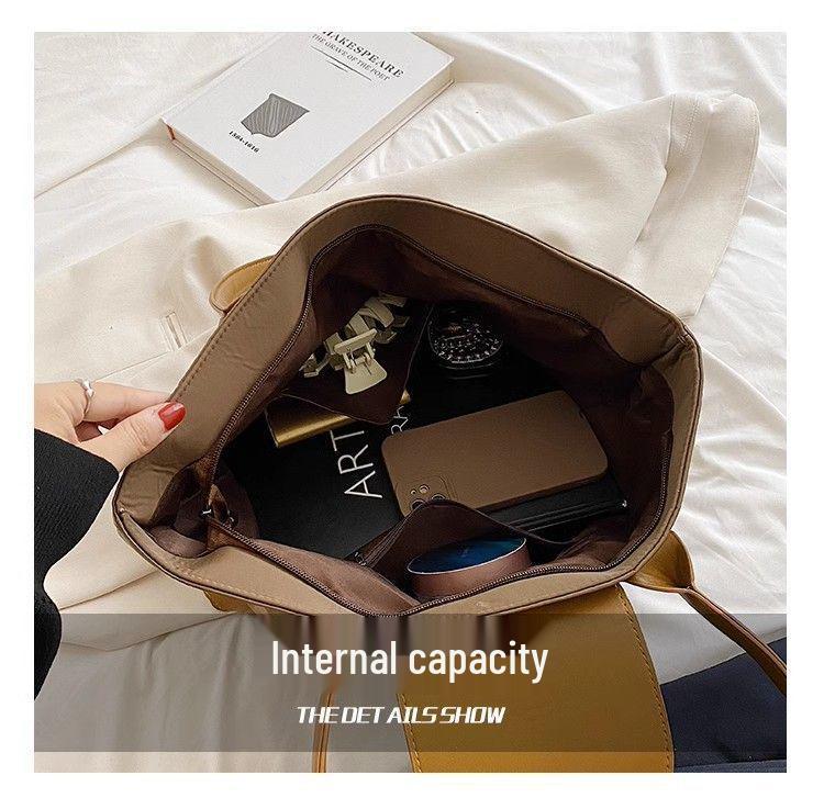 Large Capacity Nylon Tote Bag – Casual Oxford Cloth Shoulder Bag for Women, Ideal for Office and Class Use