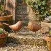 Funny Metal Bird Sculptures Rusty Rustic Iron Art Bird Ornaments Craft Simulation Animal Retro Bird Statue Patio Decoration
