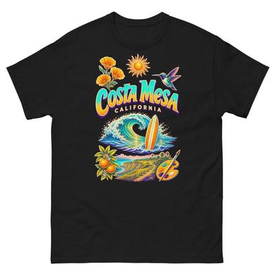 Costa Mesa California T-Shirt Souvenir Tee Beach Surf Art Unisex Travel Keepsake Gift Shirt