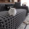 1pc Soft Chenille Sofa Cover Blanket  Fit for 1/2/3/4-Seater Couches, Pet-Proof Scratch-Resistant, Plush One-Piece Design