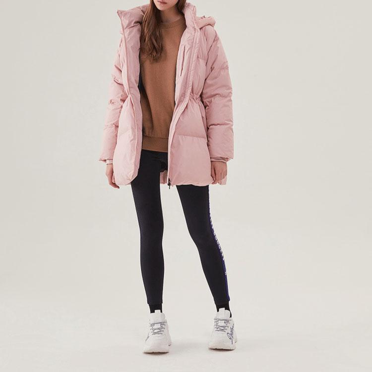 MLB Solid Color Simple Long Hooded Down Jacket Women outerwear Pink 31DJ06961-50P