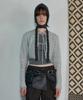Aopt Strap Cropped Cardigan - Light Gray