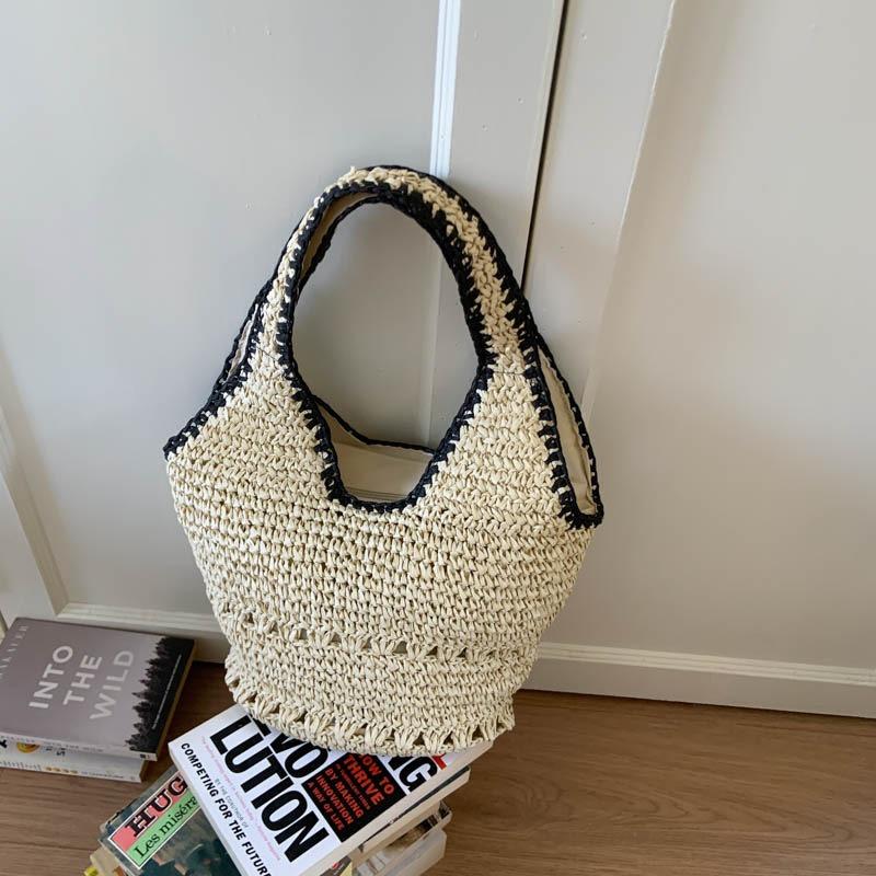 New casual shoulder bag hollow handbag woven bag women's summer large-capacity seaside vacation wind beach bag