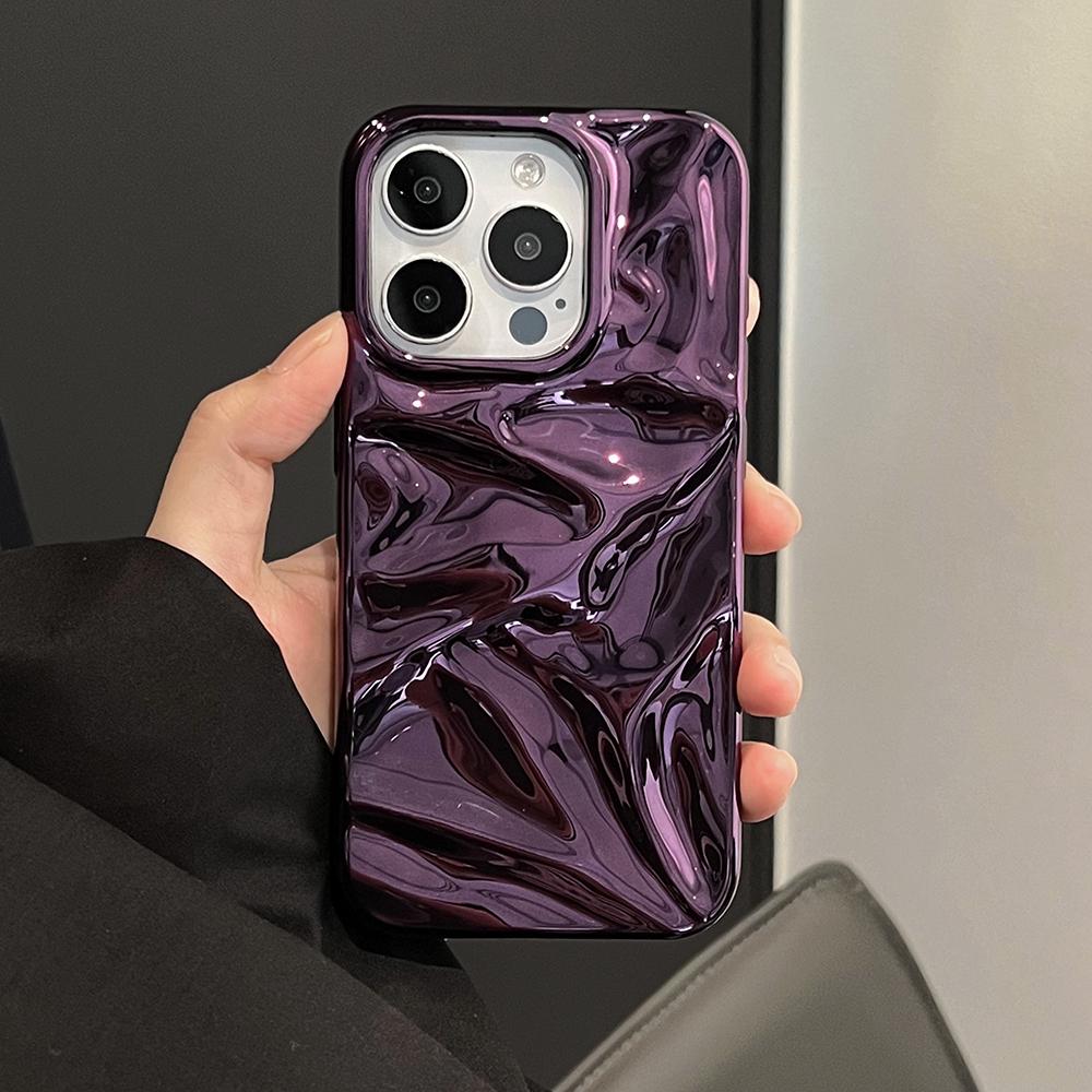 3D Electroplated Water Ripple Pattern Phone Case For 17 Air 16 15 14 13 12 11 Pro Max 15pro Soft Shockproof Back Cover