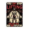 Hisun Blechschild HD Blechschild Du hörst nicht auf zu trainieren, wenn du alt wirst Vintage Fitnessstudio Zitat Metallposter Retro Wandkunst für Fitnessraum Dekoration