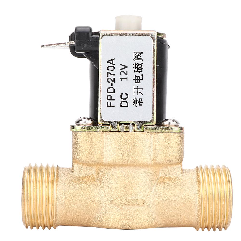 G12" Normally Open Brass Solenoid Electromagnetic Valve Water Inlet Switch (DC12V)