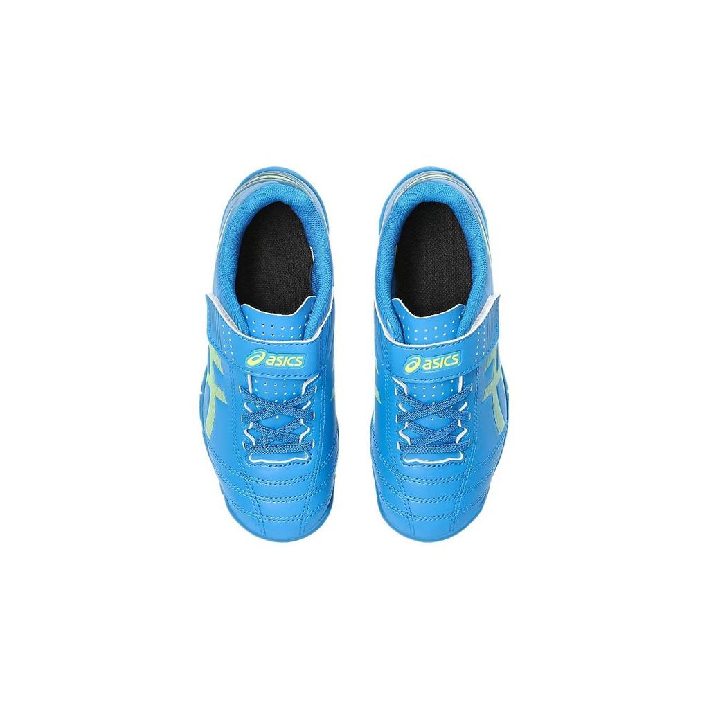 Asics Junior 6 TF Comfortable Durable Breathable Low Top Kids Soccer Shoes Blue Yellow Japanese Version Kids Soccer Shoes 1104A045-400