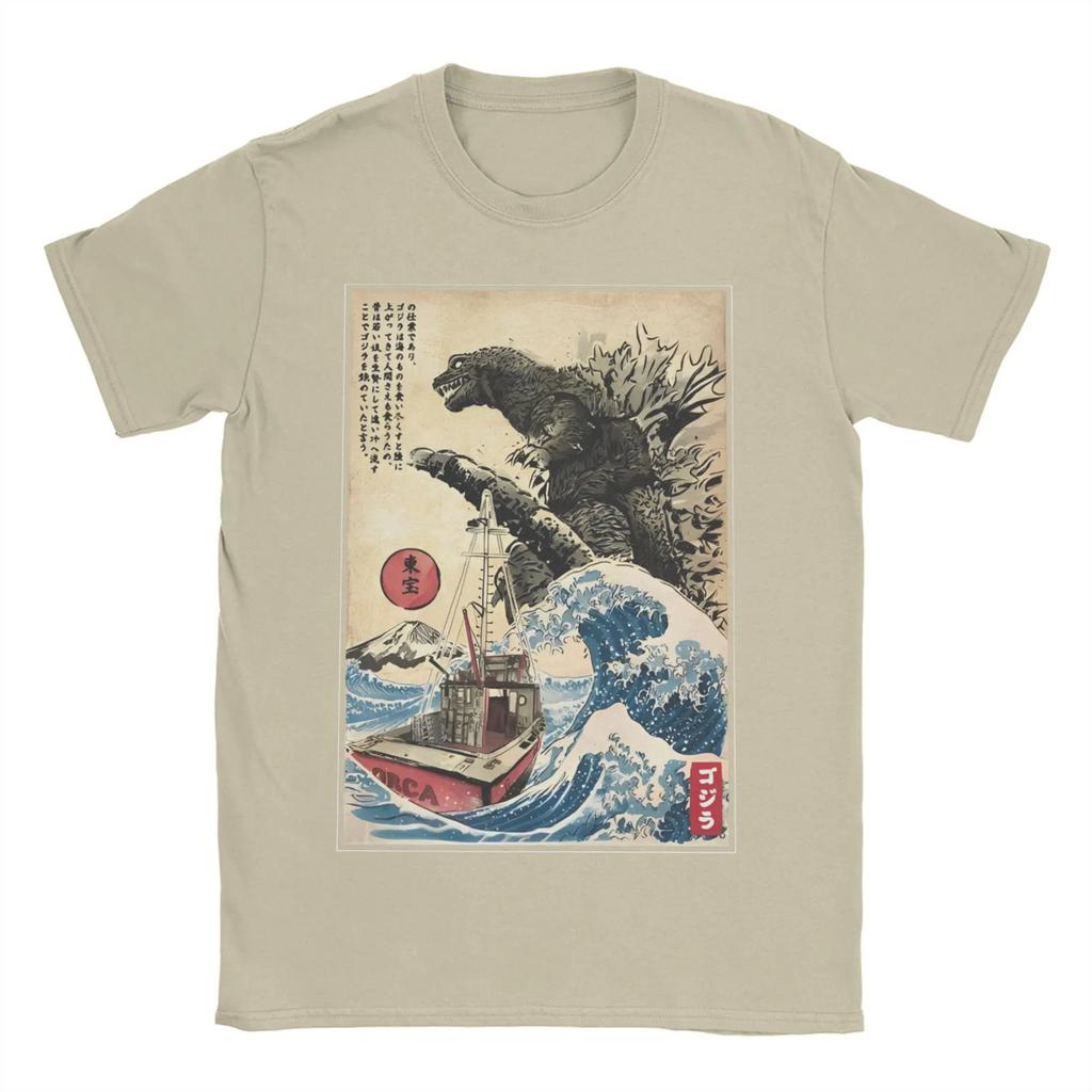 Minus One Vintage King Of Monsters T Shirt for Unisex Cotton TShirt Crewneck Godzilla Tees Short Sleeve Clothes Graphic Printed