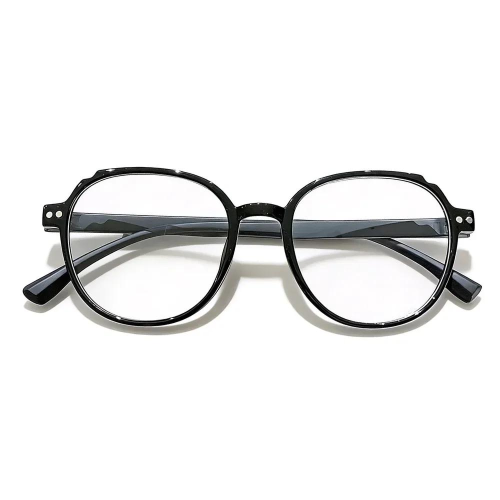 

Ultra Light Reading Glasses Large Frame Green Frame Presbyopia Glasses Round Frame HD Lens Anti Blue Light Glasses чёрный