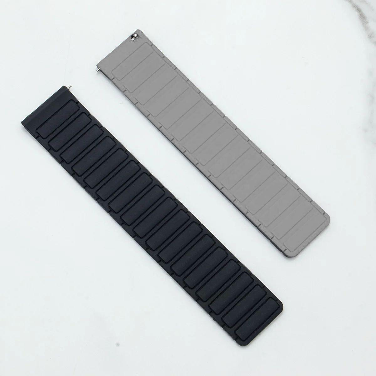 

22 мм 20 мм Магнитный силиконовый ремешок для Amazfit Bip 6 5 3, браслет для Amazfit Active 2 GTS4 3/GTR4 3 2/Cheetah Square/Round/Balance 2 Amazfit Bip 6 5