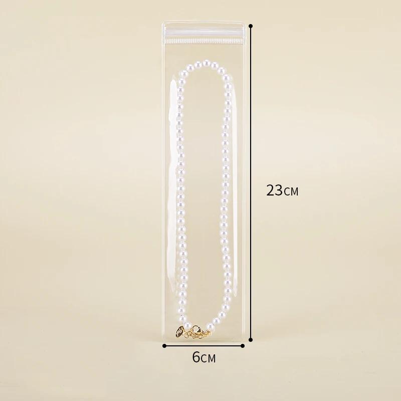 10-100 pièces 0,44 mm PVC Transparent Sac de Rangement pour Bijoux 5x7-10x26cm Boucles d'oreilles Colliers Montres Bagues Bracelets Sac d'Emballage Scellé