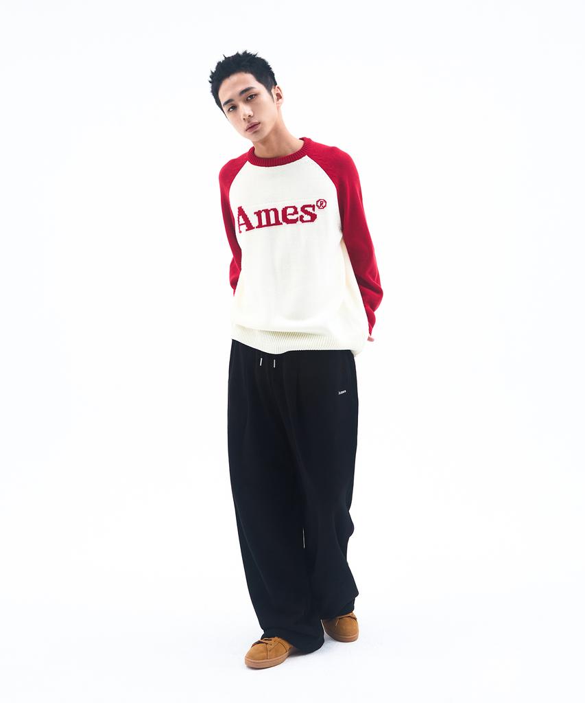 AMES-WORLDWIDE Basic Small Logo Sweat Pants Black