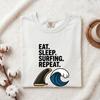 Surfboard Fin Wave Shirt Surfing Seaside Gift Women Doodle Tee Fin T-Shirt Surfer Fan Fin Tshirt Coastal Graphic Line Art Ocean Tshirt