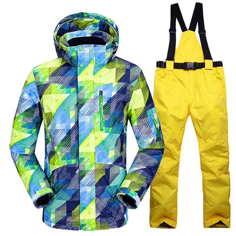 Men's Winter Ski Jackets Outdoor Warm Windproof Waterproof Snowboarding Jacket Hooded Mountain Coat Skiing Jacket for Male