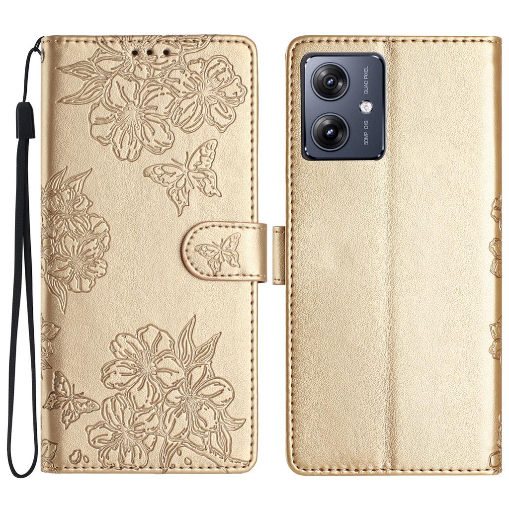 For Motorola Moto G54 5G Cell Phone Case PU Leather Imprinted Pattern Wallet Phone Cover