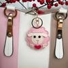 Cute Lamb Pu Leather Keychain Cartoon Sheep Bag Pendant Ornament Handbag Car Key Holder Decoration 2027 New Year Gifts
