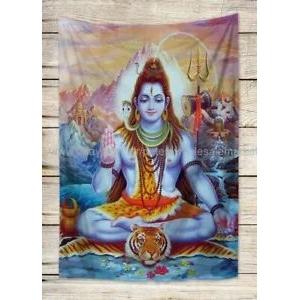 Tapestry Lord Shiva Mahadeva God 75x100