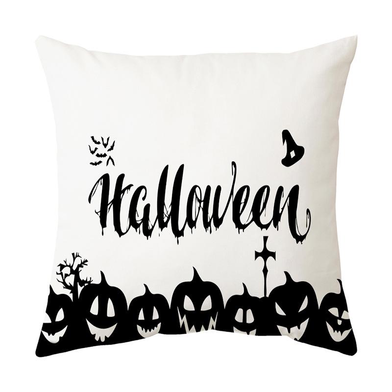 Cushion Pillow Halloween Print Pillow Cover Cushion Peach Skin Short Plush Cushion