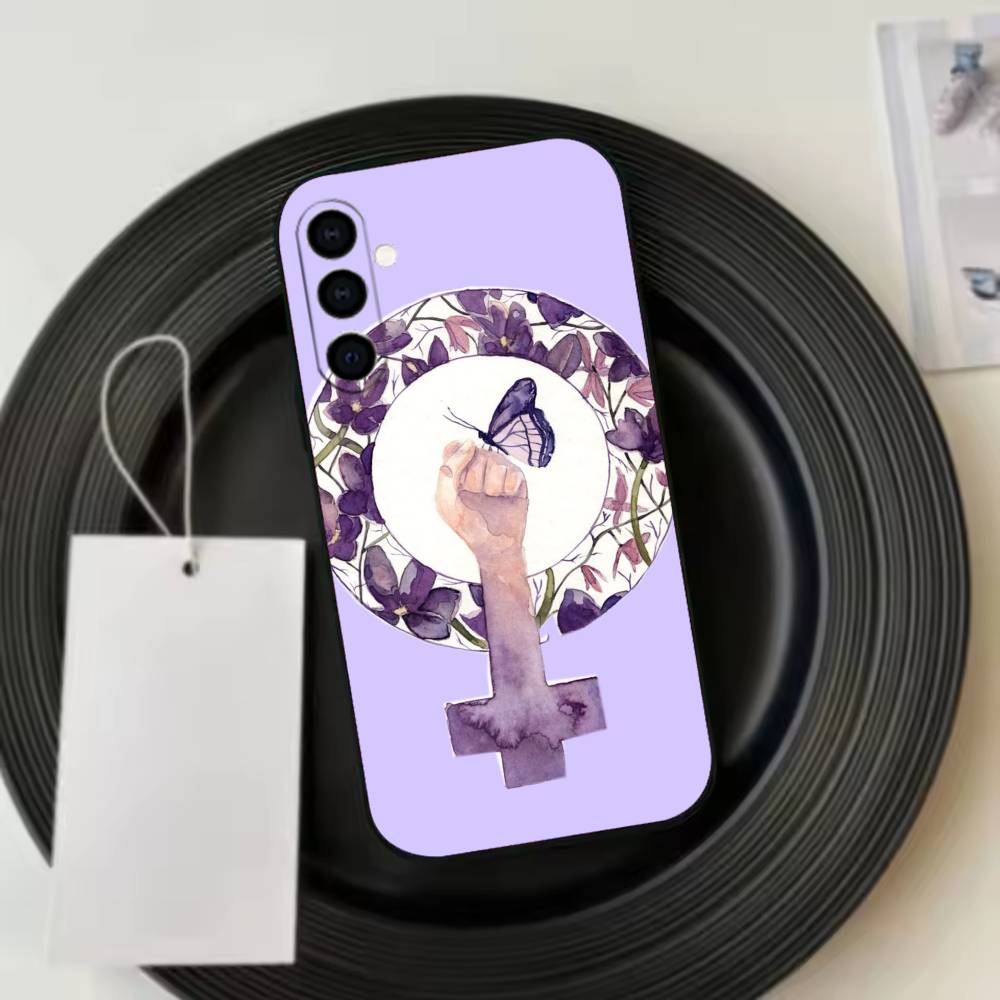 Feminist Feminism A-Aesthetics  Phone Case Black Silicone Soft For Samsung Galaxy A73,A72,A71,A70,A53,A52,A51