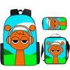 Stern Rhythmus Box Sprunki Schüler Schultasche Rucksack Rucksack Dreiteiliges Set
