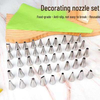 48-Piece Stainless Steel Pastry Bag Tip Set for Cake and Puff Decorating