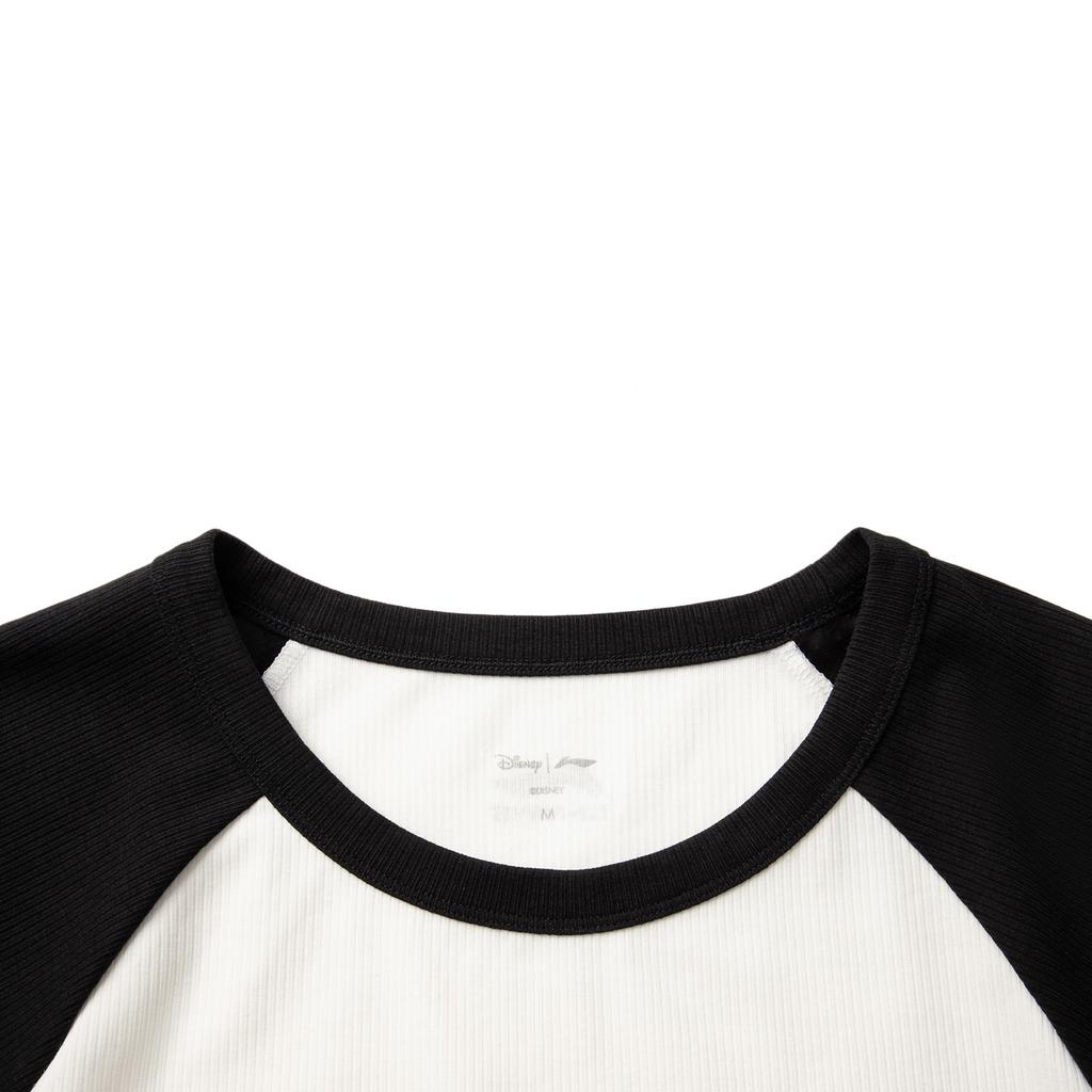 Li Ning X Disney Mickey Collaboration Sports Lifestyle Series Casual Simple Slim Fit Color Block Round Neck Pullover Short Sleeve T-Shirt AHSV800-1