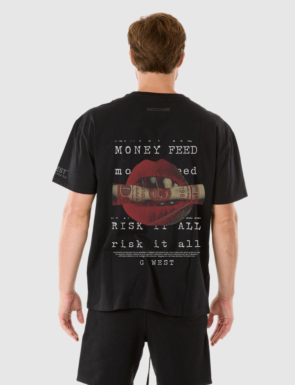 G WEST MONEY FEED T-SHIRT - JET BLACK 3XL