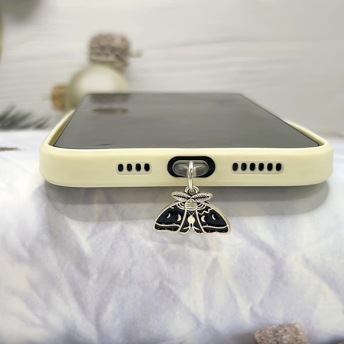 

Protect Your Phone With A DIY Golden Fashion And Simple Moth Pendant Dust Plug For The Phone Jack. for iphone5-14