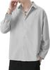 [COMOOS] Men's Shirt, Short-Sleeve/Long-Sleeve, Loose Fit, Sweat-Wicking, Quick-Drying, Plain, Soft, Comfortable, Lightweight, Simple, Casual, Plus Si