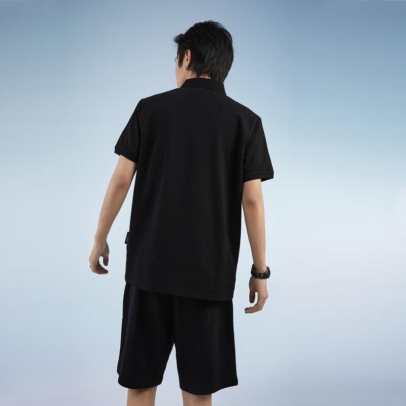 HLA Black Whale Men's Solid Short Sleeve Polo Shirt
