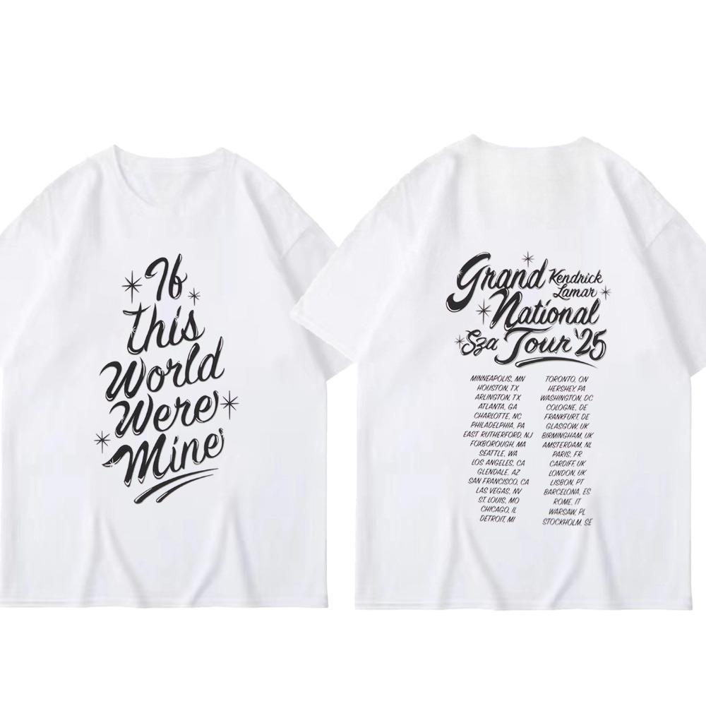 Rapperka SZA Grand National Tour Potiskové tričko Vintage Punk Unisex Oversized Pánské Hip Hop Harajuku Bavlna Kulatý výstřih Topy Tričko