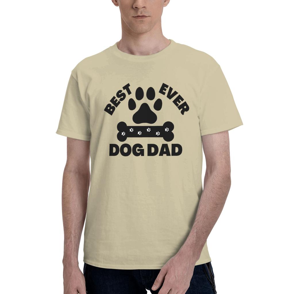 1 Piece Black Funny 100 Cotton Tshirt Best Dog Dad Ever Tops Tees For Unisex