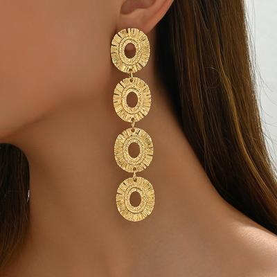 Übertrieben metall ohrringe personalisierte runde anhänger hohl ohrringe high-end-frauen stud ohrringe