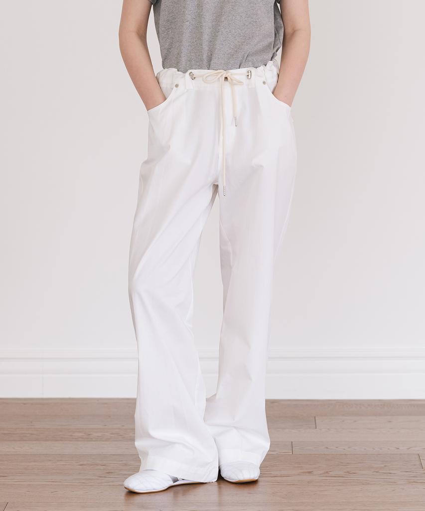 Ingi Active Wide String Cotton Pants Ivory