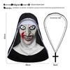 Maska Masquerade - Hełm Zakonnicy z Otwartymi Ustami - Straszna Twarz Ducha na Imprezę Halloweenową