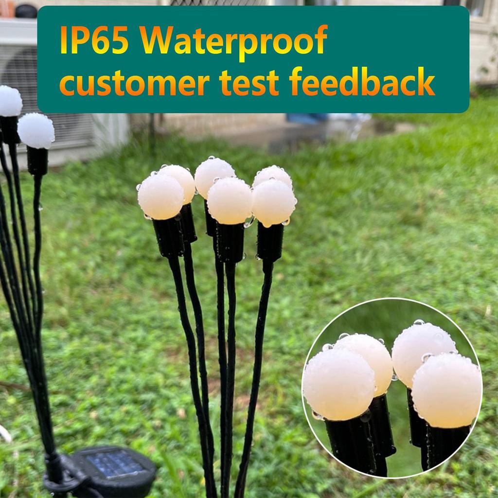 Glühwürmchenlampe, Solarlicht, Gartenlicht, LED-Vitalität, Glühwürmchen-Sternschaukellicht, geeignet für Außendekoration, warme Farbe