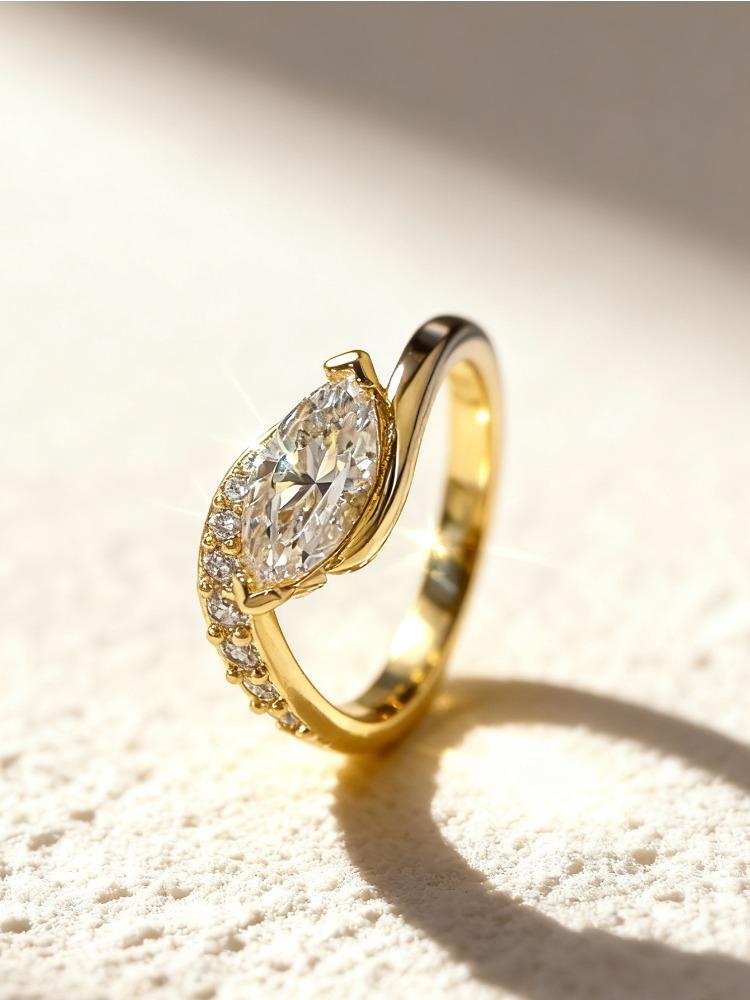 925 Sterling Silver Fashion Luxury Twisted Zircon Marquise Ring For Women Anniversary Engagement Wedding High Quality Jewelry