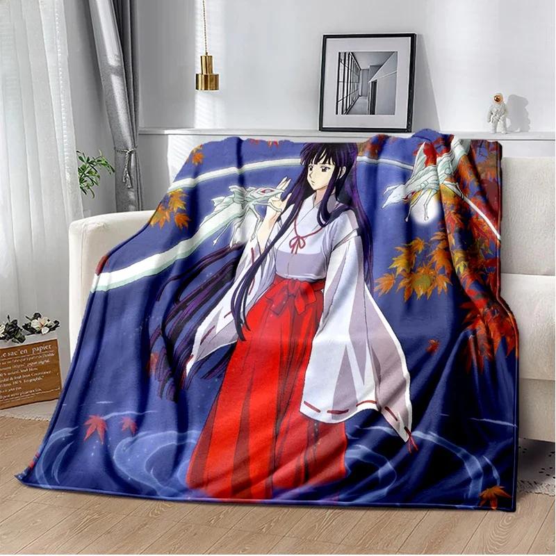 Cartoon Anime Inuyasha Throws Blanket for Sofa Bedding Couch Hiking Picnic Super Soft Cute kawaii Flannel Blanket birthday gift