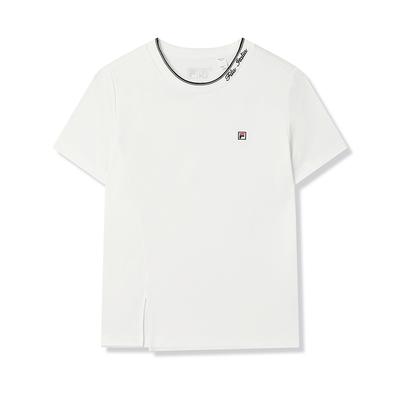 Fila Heritage Soft Comfortable Breathable Durable Simple Versatile Solid Color Knitted Short Sleeve T-Shirt Women T-Shirt F51W528101FWT