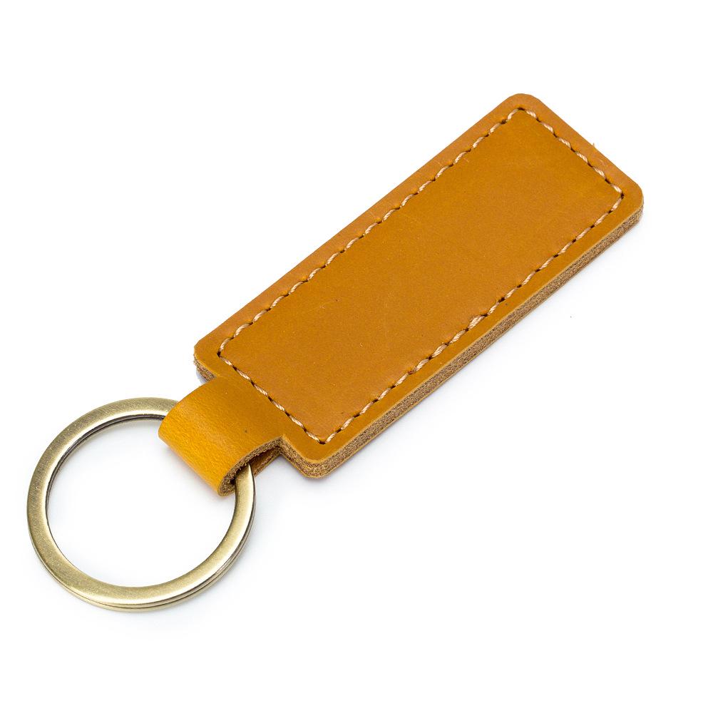 Handmade Retro Genuine Leather Cowhide Car Keyring Pendant - Small Gift