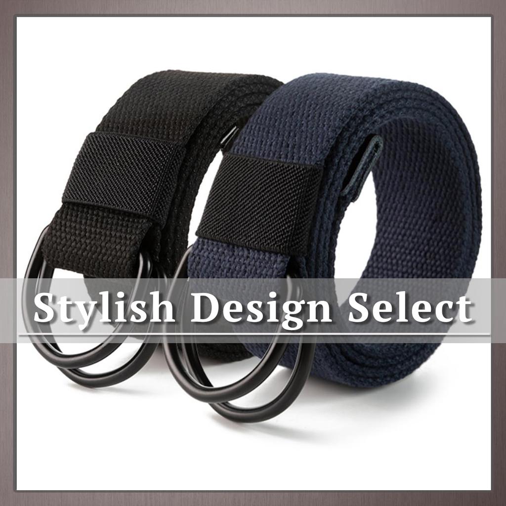 [One Limitation] Double Ring Belt, Casual, Simple, Plain, Street Style, Men's & Women's, BP648 (Coffee)