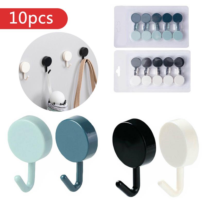 10Pcs/Set Home Plastic Self Adhesive Wall Sticky Stick Hooks Strong Small Hook 10Pcs/Set Home Plastic Self Adhesive Wall Sticky Stick Hooks Strong Small Hook
