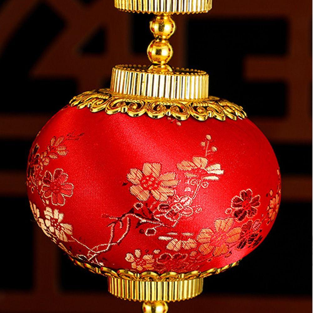 Flocking Plum Blossom Lantern Pendant Chinese Style Round Ball Lantern String  Shopping Mall