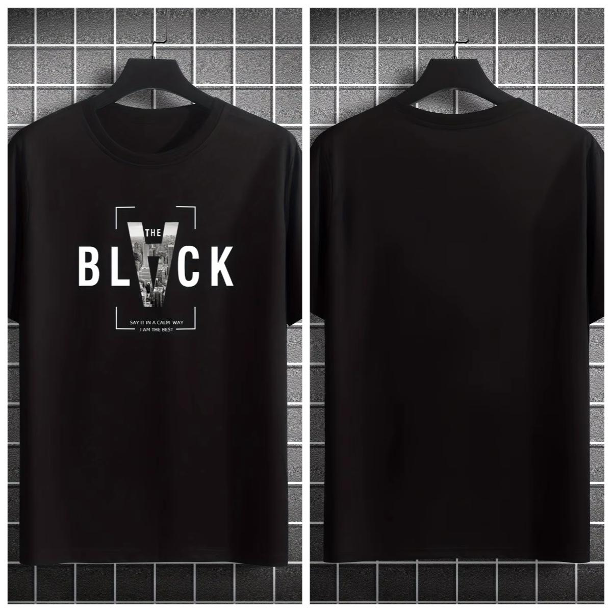 

Summer New Fashion Casual T-shirt Creative Letter Printing T-shirt Round Neck Short Sleeve Sweat-absorbing Breathable T-shirt S