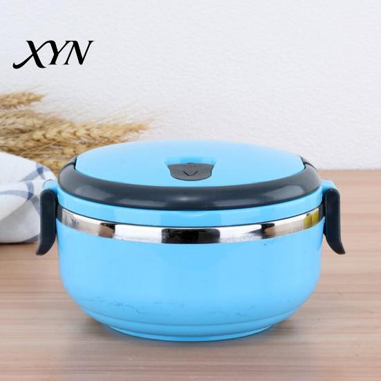 Leak Proof Meal Prep Stackable Insulated Lunch Box with Handle, Stainless Steel Interior Easy Cleaning Office Work Design, Leak-Proof Portable